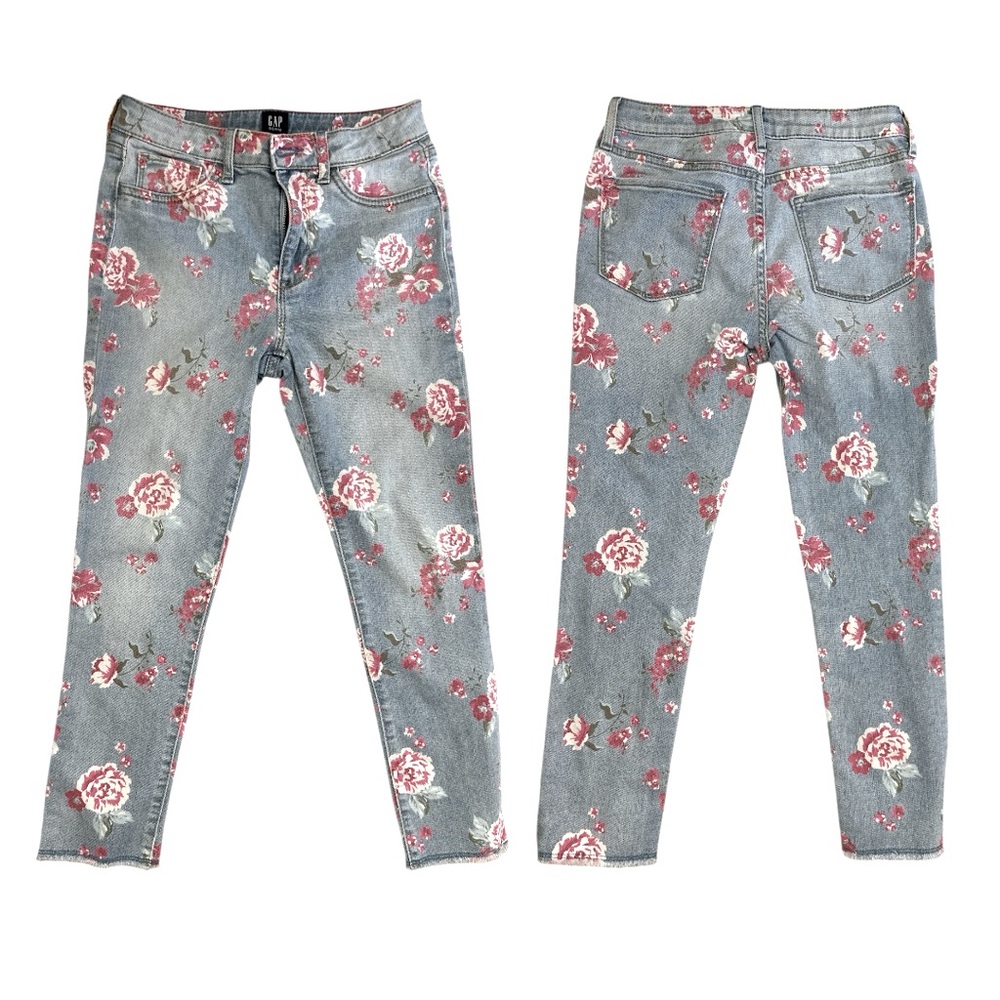 GAP Kids Floral Jeans - Blue and Pink